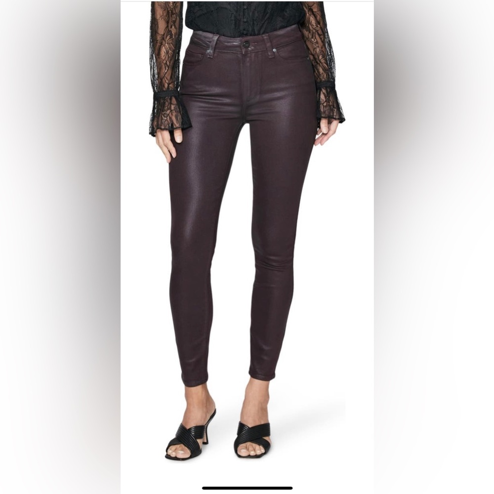 Paige Denim | Hoxton Ankle Black Cherry Luxe Coating - size 29